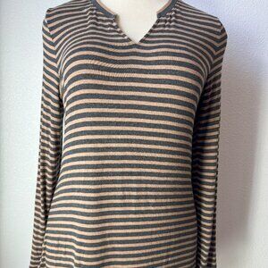 CAbi Slant Tee #3629 Asymmetric Stripe Long Sleeve-XL